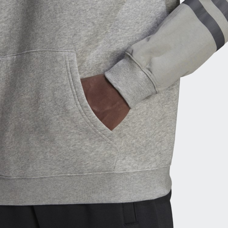 Moletom Com Capuz De Lã Adidas Sprt Cinza Médio