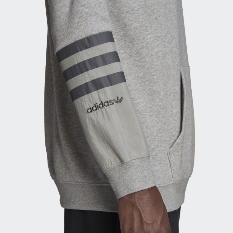 Moletom Com Capuz De Lã Adidas Sprt Cinza Médio