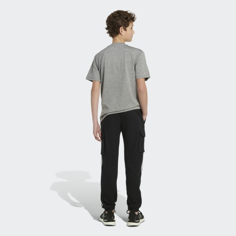 Jogger Preto Adidas Com As Três Listras De Lã Cargo