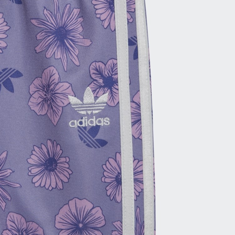 Conjunto De Moletom Floral Lilás Adidas