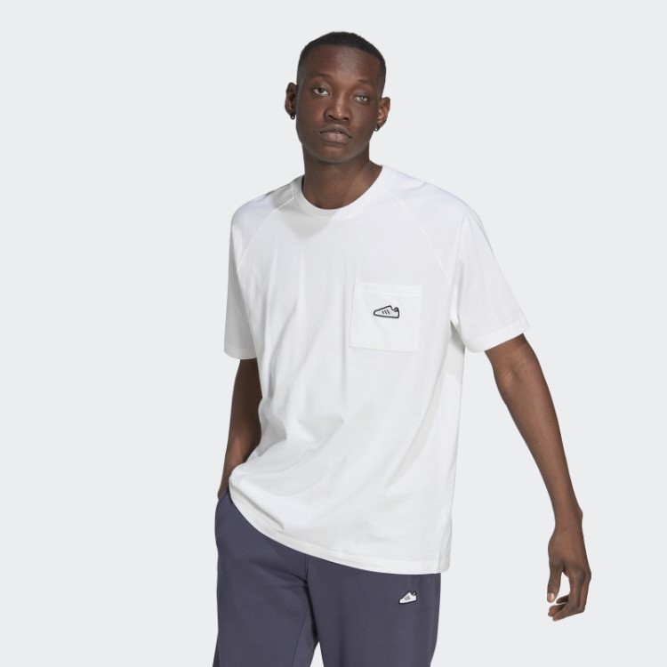 Camiseta Branca Com Bordado Adidas