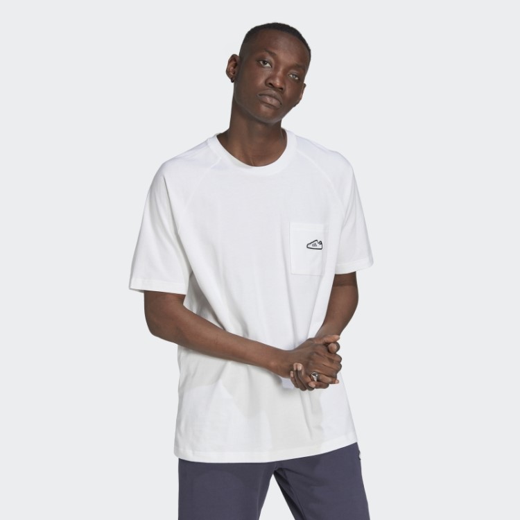 Camiseta Branca Com Bordado Adidas