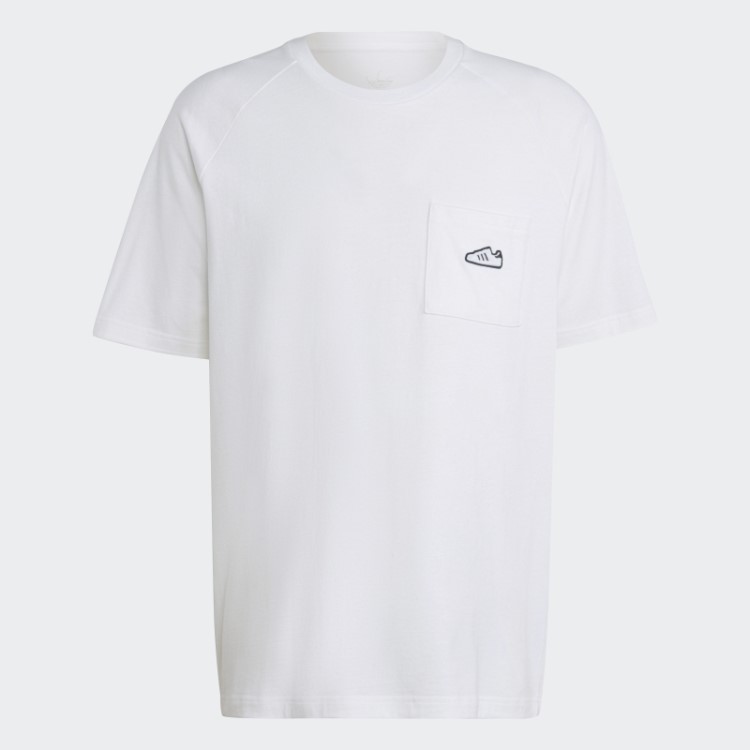 Camiseta Branca Com Bordado Adidas