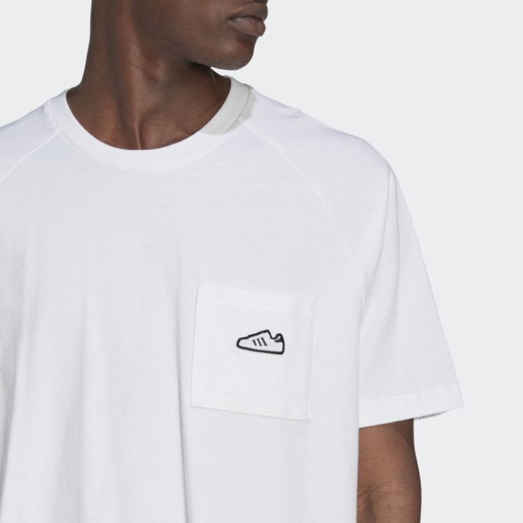 Camiseta Branca Com Bordado Adidas