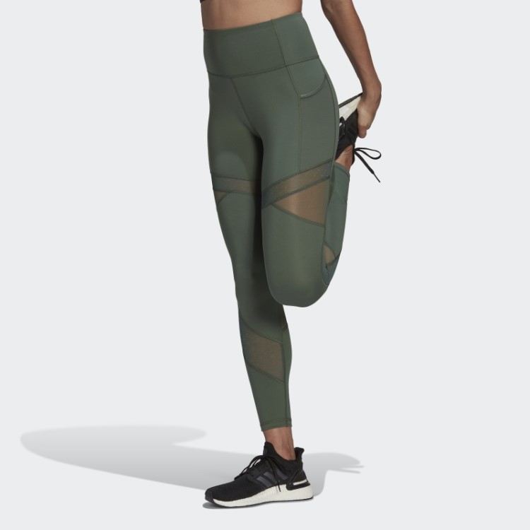 Legging Cintura Alta Adidas Circuito Malha 7/8 Hot Green Oxide