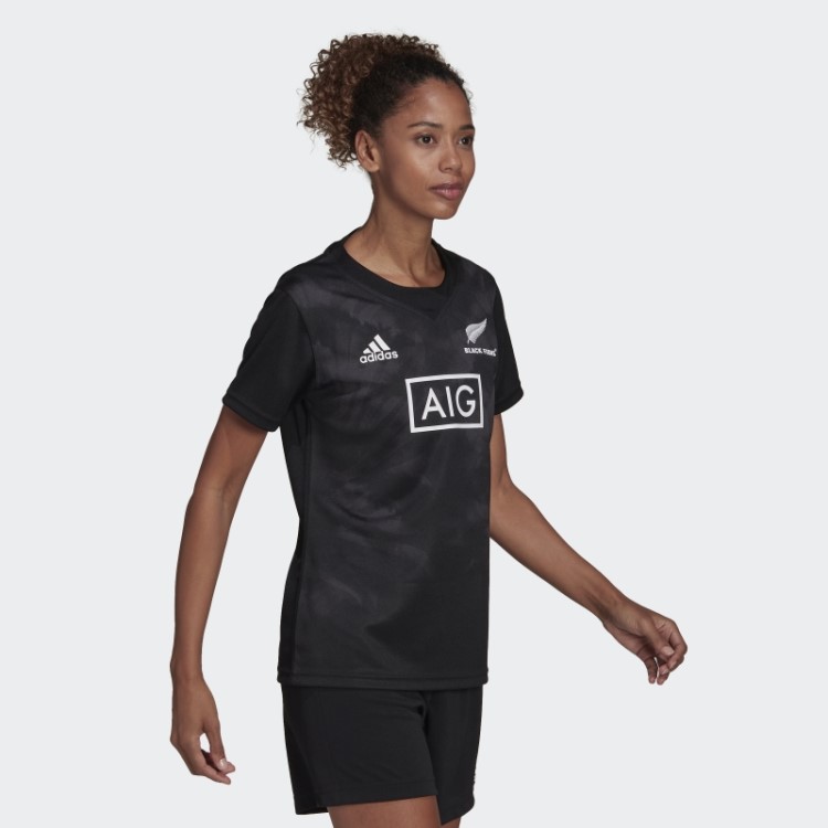 Fashion Black Ferns Rugby Primeblue Réplica Home Jersey Adidas Preto