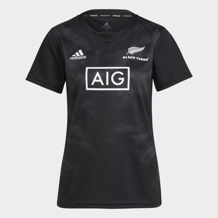 Fashion Black Ferns Rugby Primeblue Réplica Home Jersey Adidas Preto