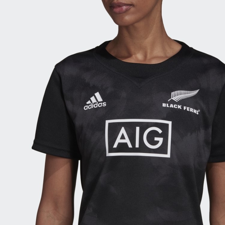 Fashion Black Ferns Rugby Primeblue Réplica Home Jersey Adidas Preto