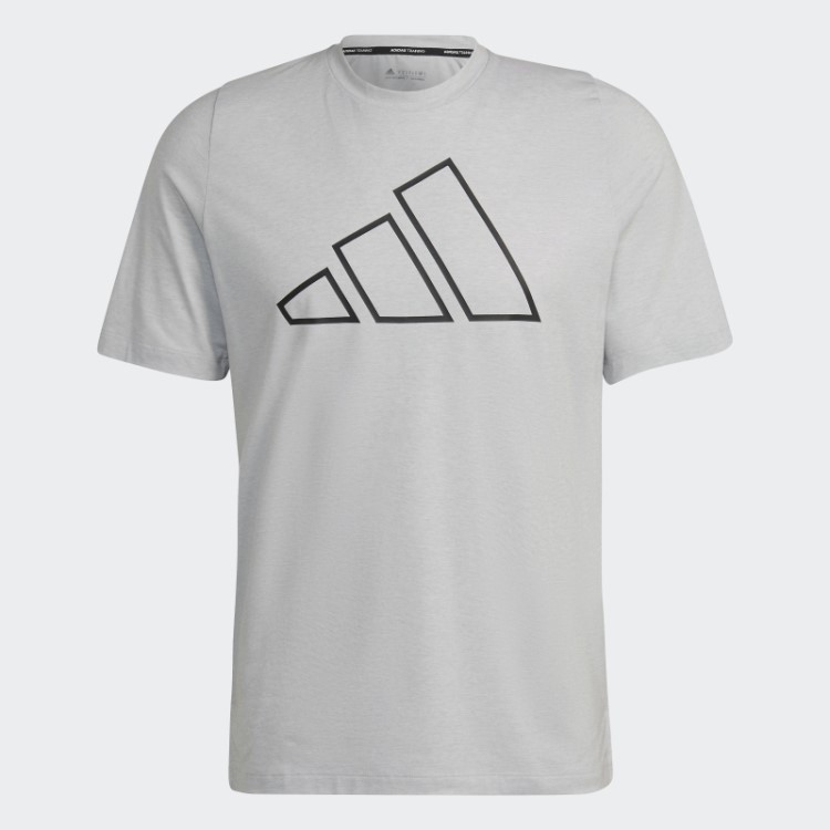 Train Icons Camiseta De Treino Com 3 Barras Adidas Cinza