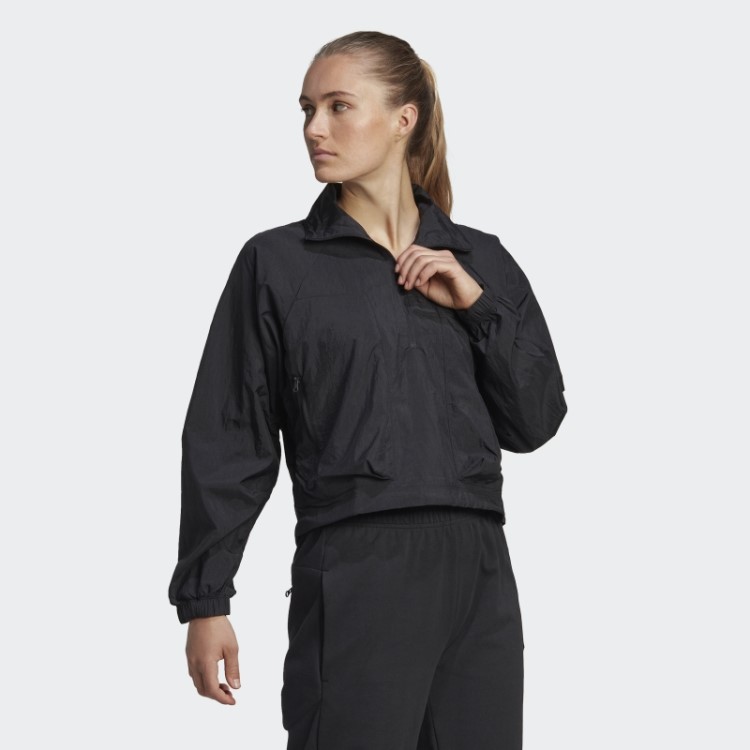Adidas X-city Jaqueta De Tecido Meio Zíper Preto