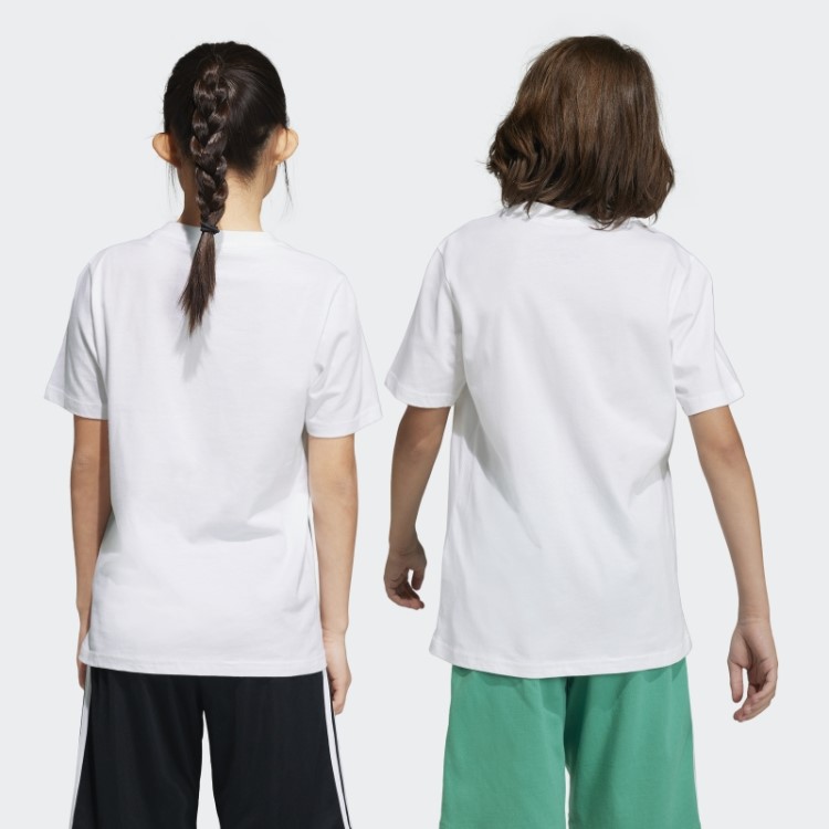 Adidas Essentials Camiseta De Algodão Com Logo Grande Branca