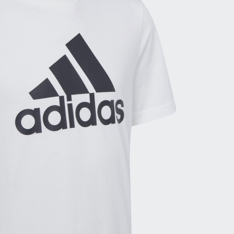 Adidas Essentials Camiseta De Algodão Com Logo Grande Branca