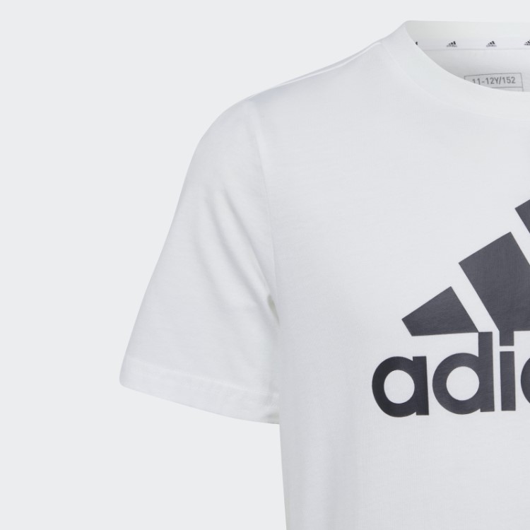 Adidas Essentials Camiseta De Algodão Com Logo Grande Branca