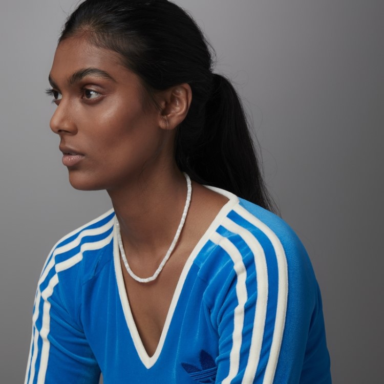 Body Adicolor Heritage Now Manga Longa Blue Bird Adidas