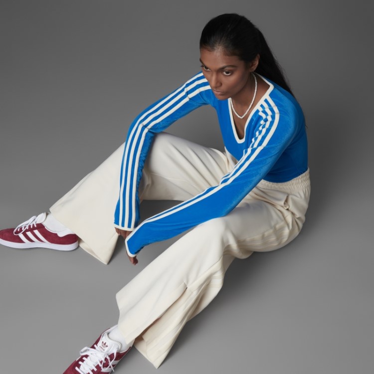 Body Adicolor Heritage Now Manga Longa Blue Bird Adidas