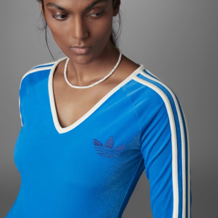 Body Adicolor Heritage Now Manga Longa Blue Bird Adidas