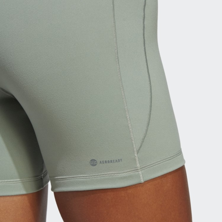 Adidas Yoga Studio Leggings Curtas De Cinco Polegadas Verde Prata