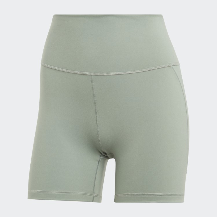 Leggings Curtas De Estúdio De Ioga Verde Prateado De Cinco Polegadas Adidas