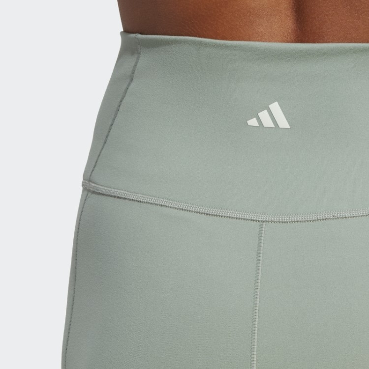 Leggings Curtas De Estúdio De Ioga Verde Prateado De Cinco Polegadas Adidas