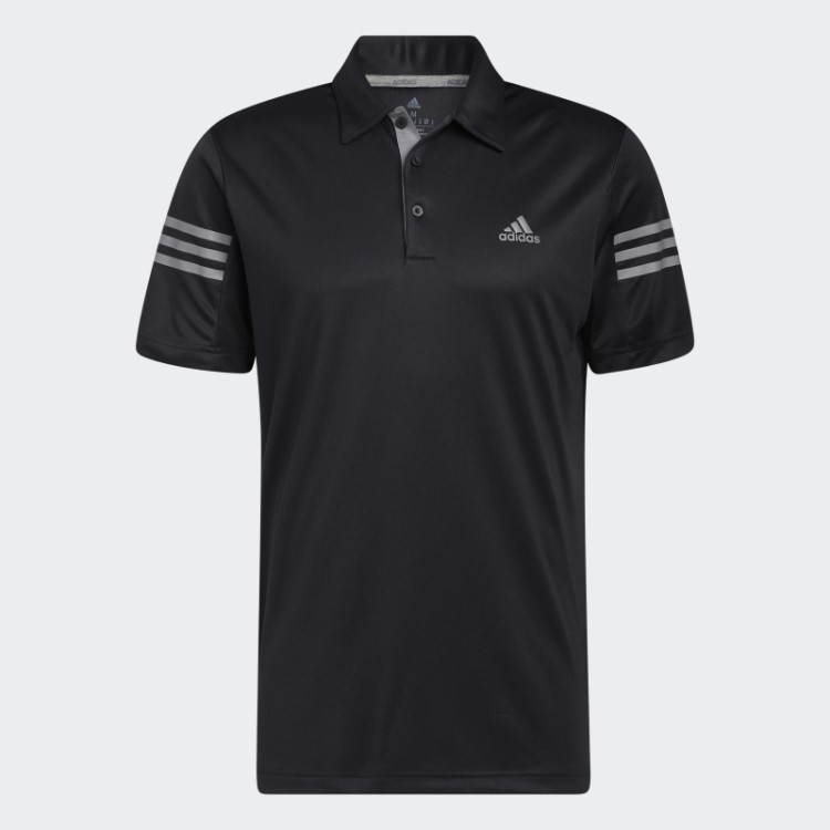 Camisa Pólo 3 Listras Preta Adidas