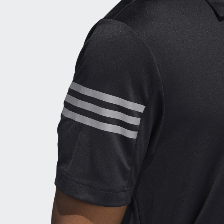 Camisa Pólo 3 Listras Preta Adidas