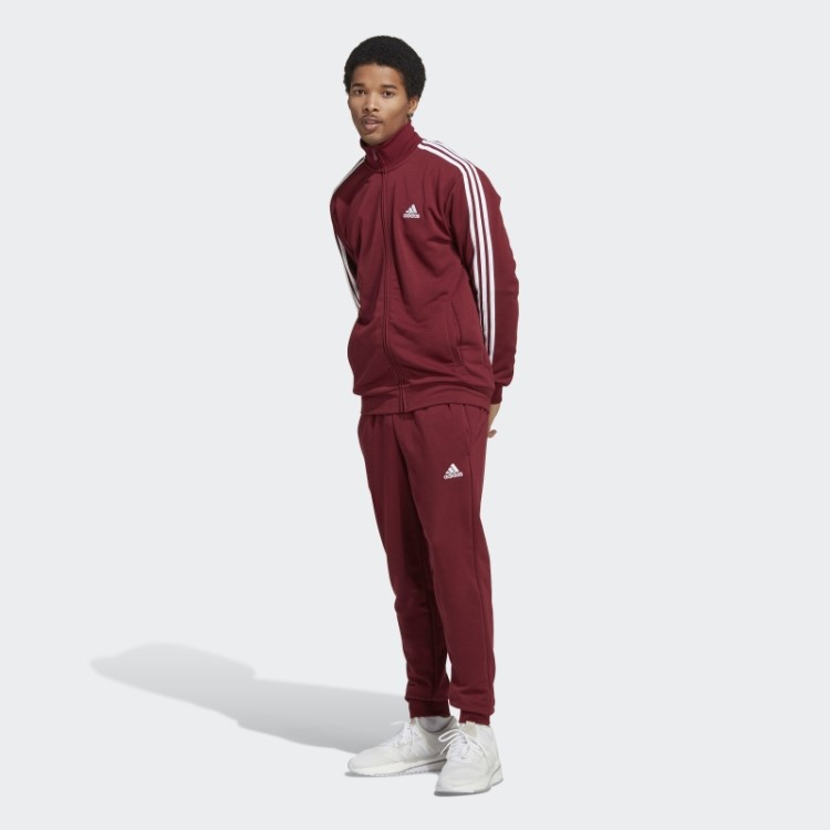 Fato De Treino French Terry Básico Com As 3 Riscas Vermelho Adidas