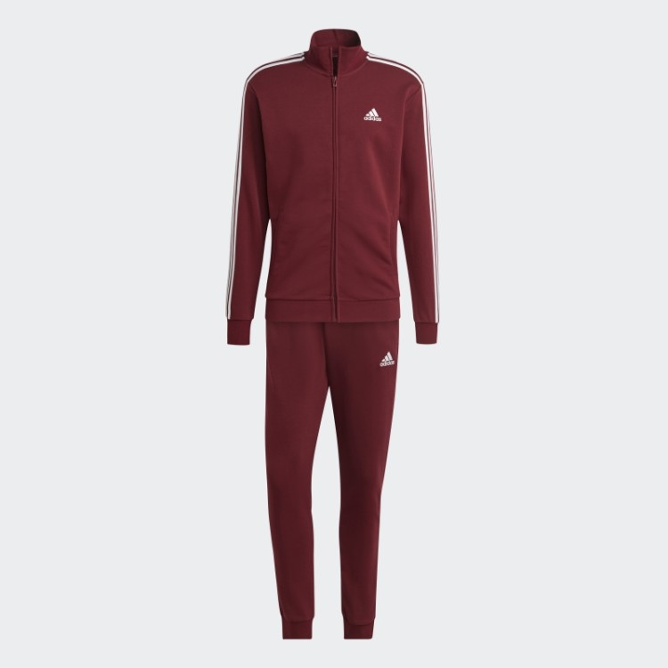 Fato De Treino French Terry Básico Com As 3 Riscas Vermelho Adidas