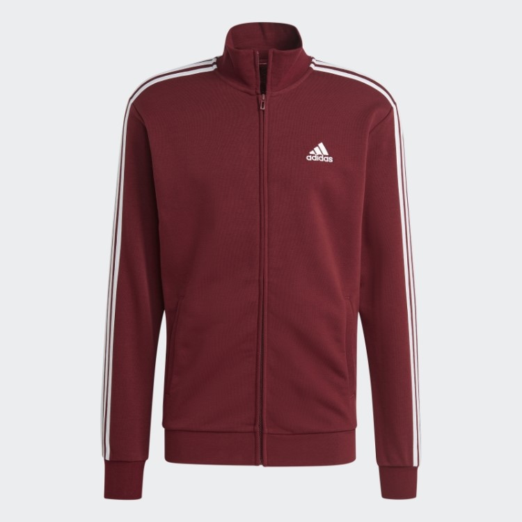 Fato De Treino French Terry Básico Com As 3 Riscas Vermelho Adidas
