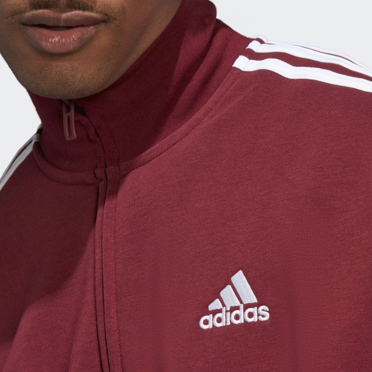 Fato De Treino French Terry Básico Com As 3 Riscas Vermelho Adidas
