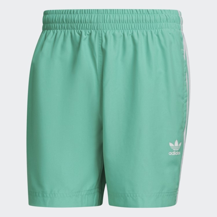 Adidas Adicolor Classics Calção De Banho Com As 3 Riscas Verde Alta Resolução