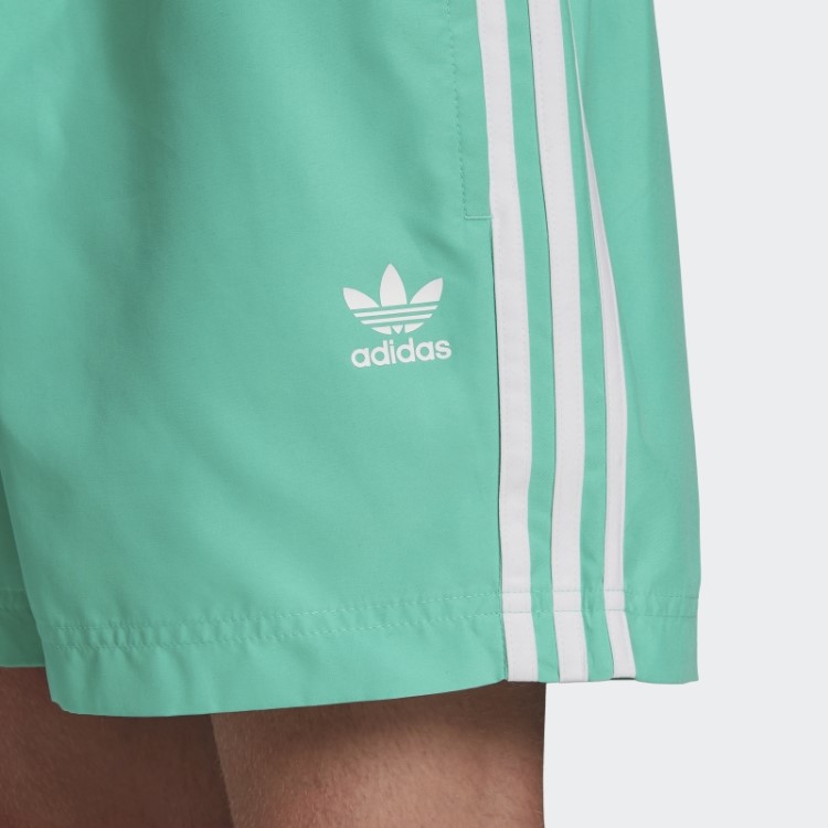 Adidas Adicolor Classics Calção De Banho Com As 3 Riscas Verde Alta Resolução