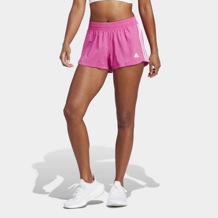 Short Com As Três Listras Fúcsia Adidas Pacer