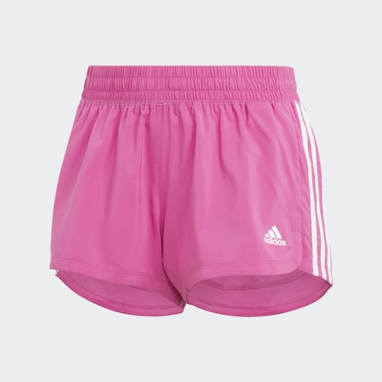 Short Com As Três Listras Fúcsia Adidas Pacer