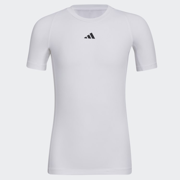 Top Branco Techfit De Manga Curta Adidas