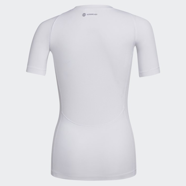 Top Branco Techfit De Manga Curta Adidas