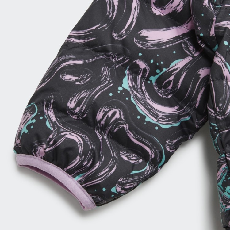 Jaqueta Adidas Preta Com Estampa Allover E Capuz