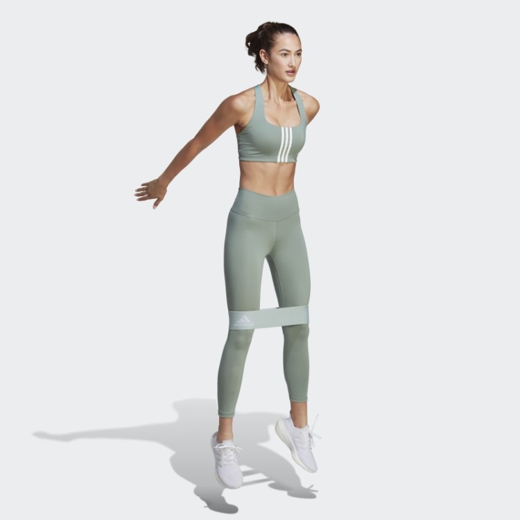 Legging Adidas Optime Training 7/8 Verde Prateado