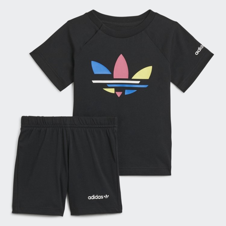 Conjunto De Shorts E Camiseta Adicolor Preto Adidas