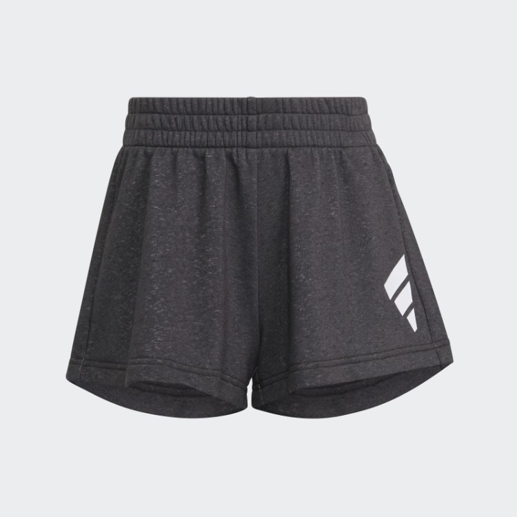 Short De Algodão Solto Com As Três Listras Preto Future Icons Adidas