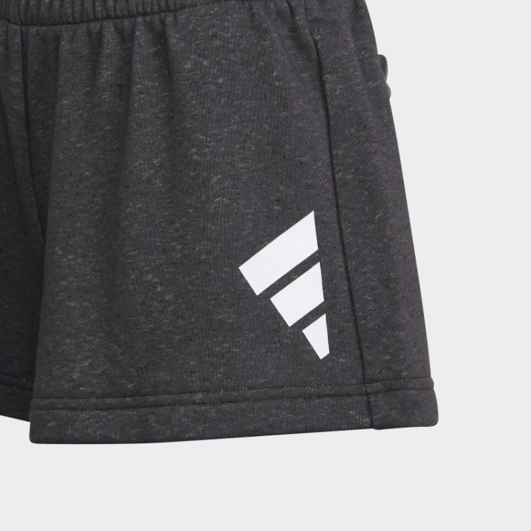 Short De Algodão Solto Com As Três Listras Preto Future Icons Adidas