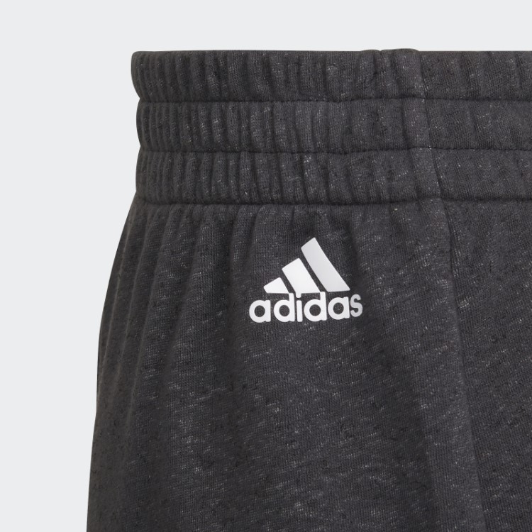 Short De Algodão Solto Com As Três Listras Preto Future Icons Adidas