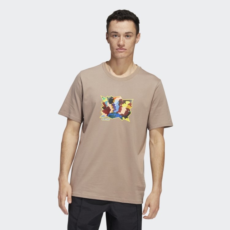Camiseta Manga Curta Mettz World Peeps Marrom Giz Adidas