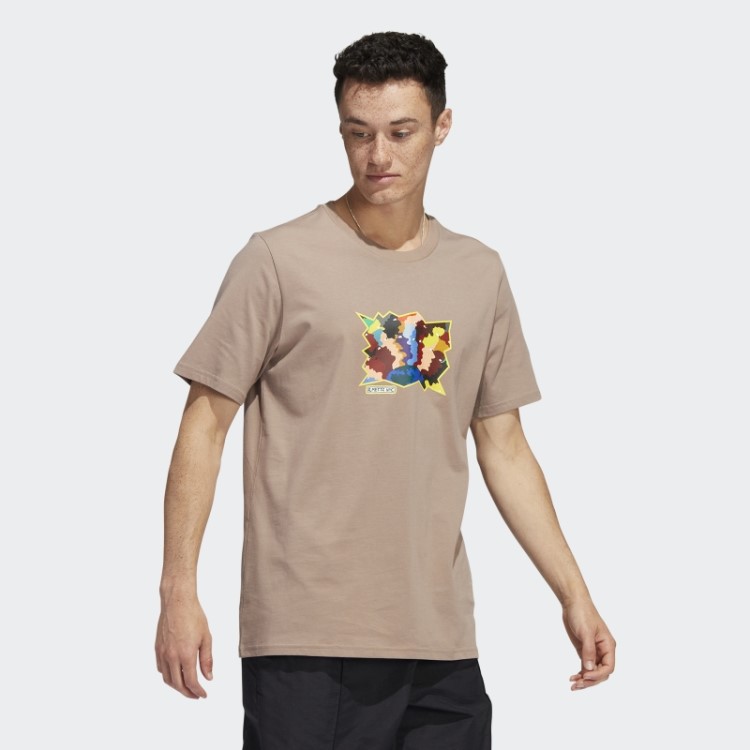 Camiseta Manga Curta Mettz World Peeps Marrom Giz Adidas