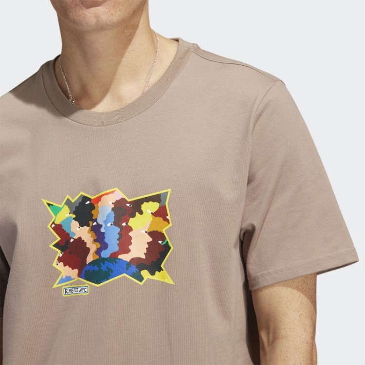 Camiseta Manga Curta Mettz World Peeps Marrom Giz Adidas