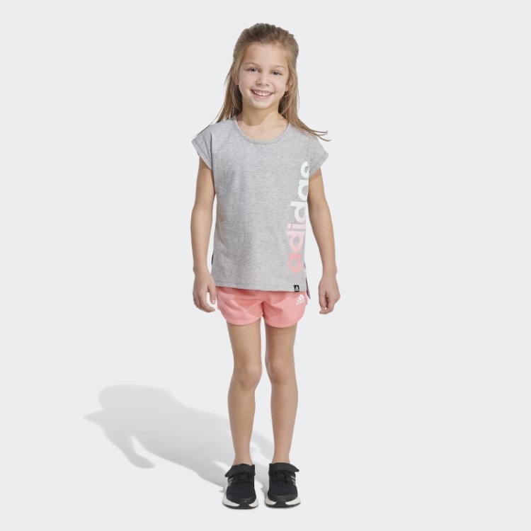 Conjunto De Camiseta E Short Cinza Médio Adidas