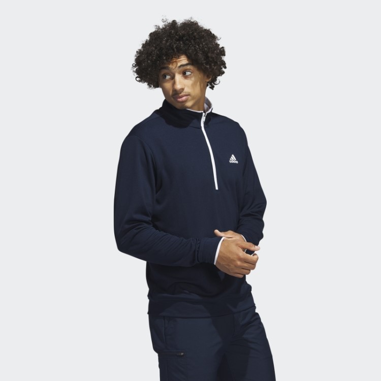 Pulôver Adidas Azul Marinho Com Zíper