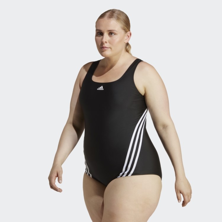Fato De Banho Com As 3 Riscas Preto Adidas (tamanho Grande)