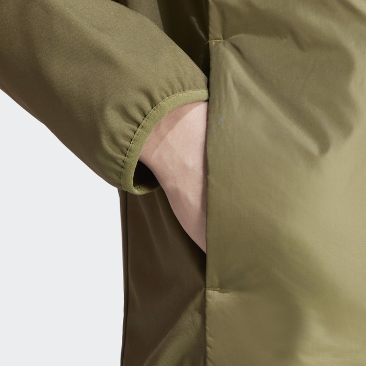 Jaqueta Híbrida Com Capuz Isolada Adidas Essentials Verde-oliva