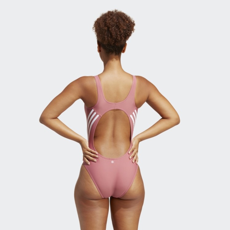 Moda De Maiô Rosa Adidas 3 Listras
