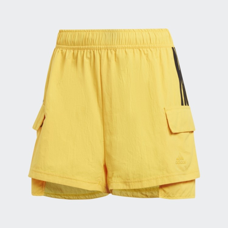 Bermuda Cargo Com Trama Dourada Adidas